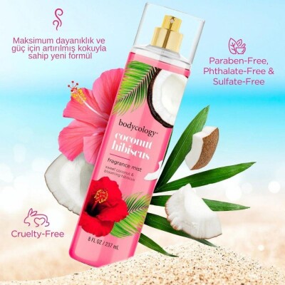 Bodycology Coconut Hibiscus Fragrance Mist, Kadın Vücut Spreyi - 5