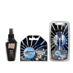 Dynamo Sistem 3 Bıçaklı Tıraş Bıçağı, Yedek Kartuş, Bodman Vücut Spreyi 100 ML Set - Bodman