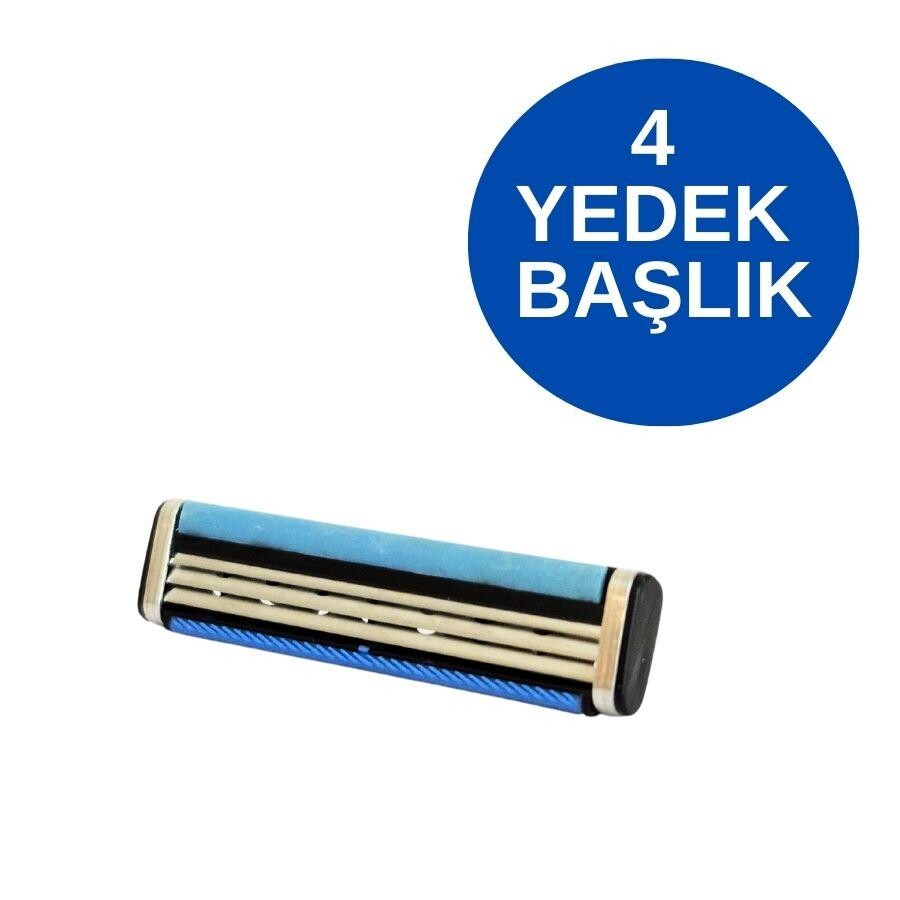 Man's Triflex 3 Bıçaklı Sistem Tıraş Bıçağı Sapı ve 4 Yedek Başlık - 5