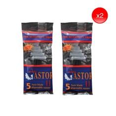 Süper Astor Nostaljik 5 Adet Çift Bıçaklı Tek Kullanımlık Tıraş Bıçağı 2'li Paket - Zaza