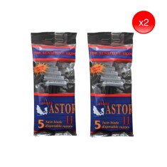 Süper Astor Nostaljik 5 Adet Çift Bıçaklı Tek Kullanımlık Tıraş Bıçağı 2 Paket - Zaza