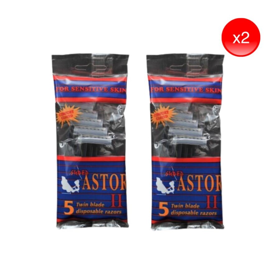 Süper Astor Nostaljik 5 Adet Çift Bıçaklı Tek Kullanımlık Tıraş Bıçağı 2 Paket - 1