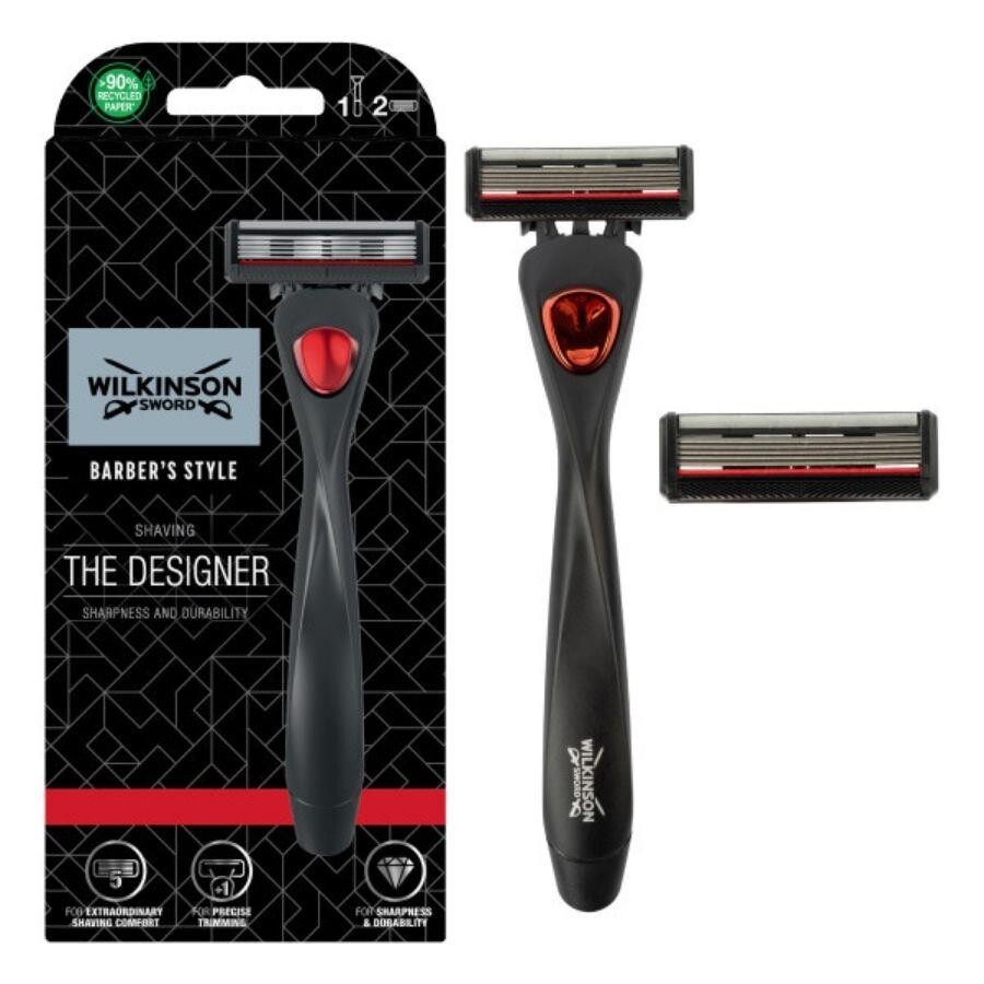 Wilkinson Sword Barber's Style Tasarım Erkek Tıraş Makinesi Sapı + 2 Yedek 5 Bıçaklı Kartuş - 3