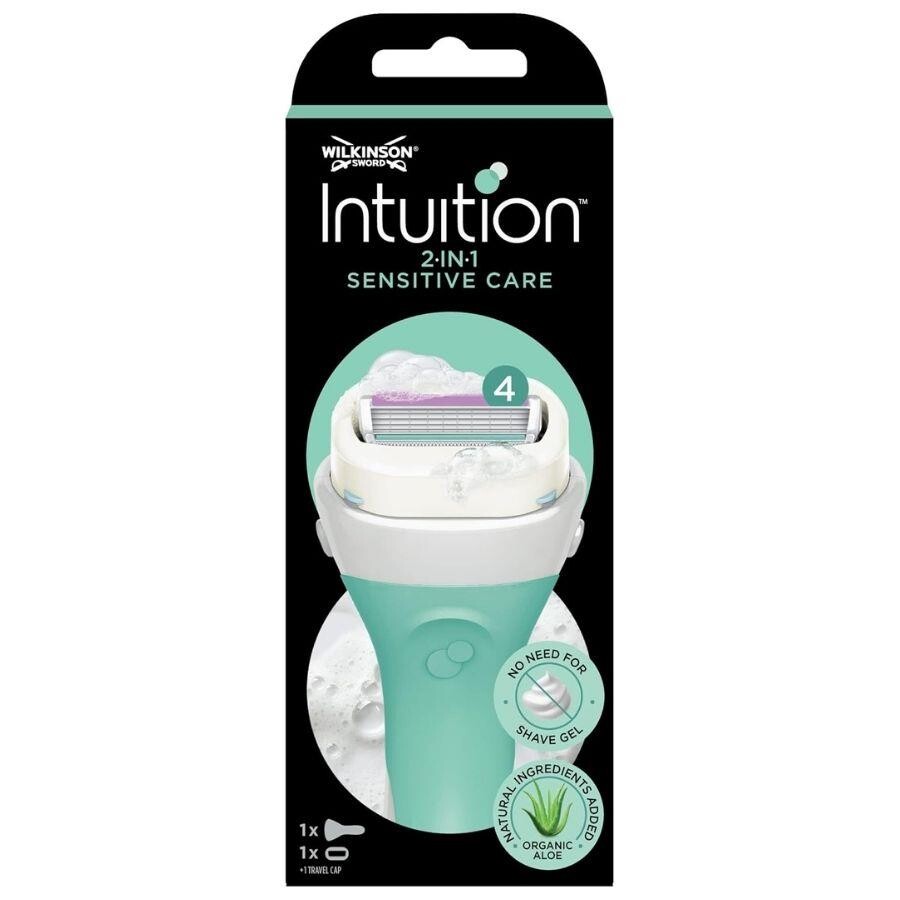 Wilkinson Sword Intuition 2 in 1 Sensitive Care Kendinden Sabunlu 4 Bıçaklı Kadın Tıraş Bıçağı - 1