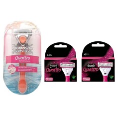 Wilkinson Sword Quattro Kadın Tıraş Bıçağı ve 2 Adet Yedek Başlık - Wilkinson Sword