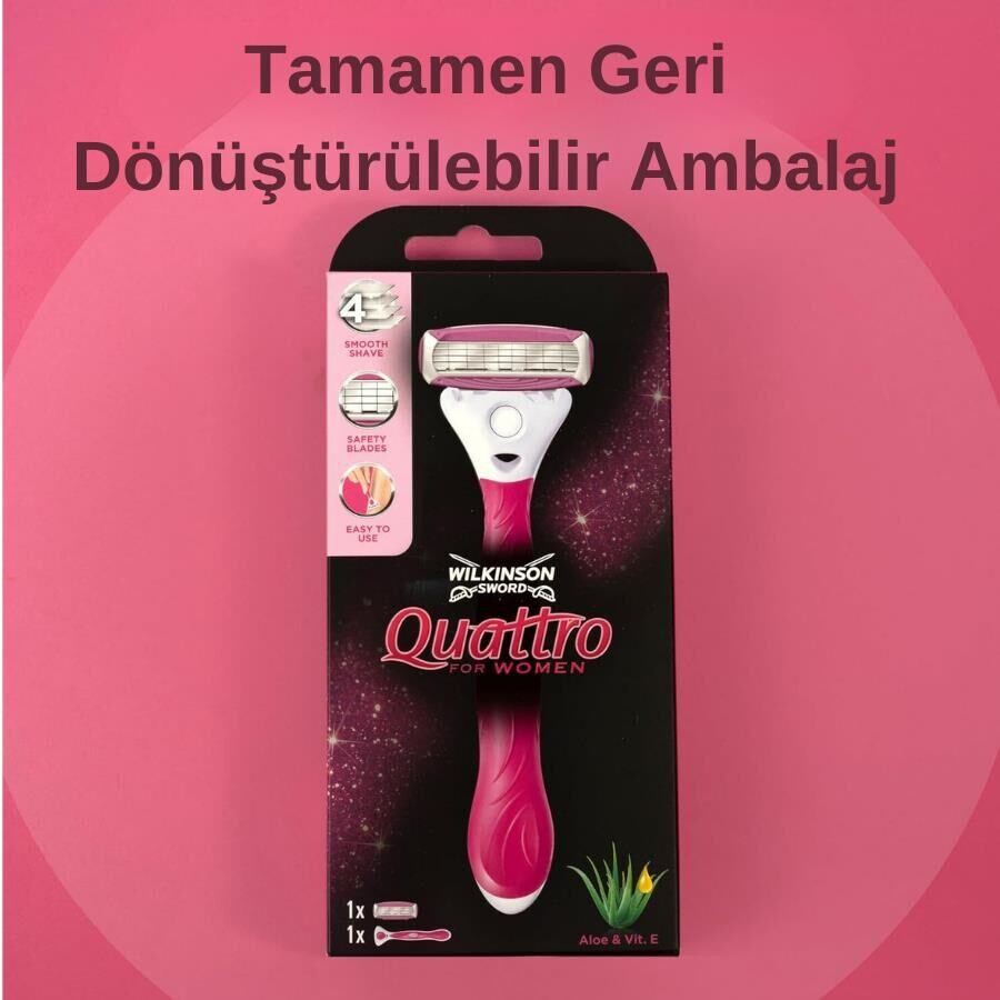 Wilkinson Sword Quattro Sistem Kadın Tıraş Bıçağı Vakumlu Tutma Aparatı İle Birlikte - 5